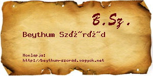 Beythum Szórád névjegykártya